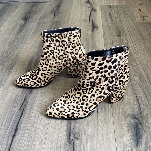 Steve Madden Womens Size 10 JILLIAN Calf Hair Leopard Print Booties Ankle Boot - Picture 9 of 16
